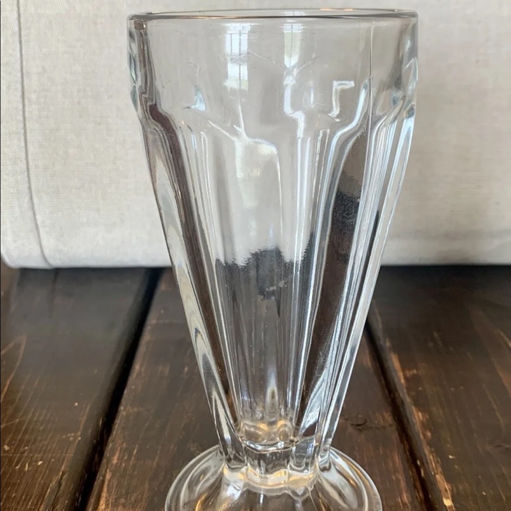 Old Fashioned Retro Clear Milk Shake Soda Parfait Footed Glass Set Of 3